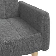 2-местно разтегателно канапе, светлосиво, текстил