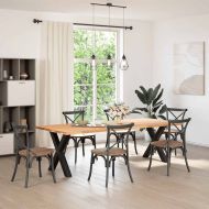 Крака за трапезна маса, X-образни, 2 бр., черни, 70 x (72-73) см, стомана