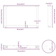 Крака за масичка за кафе, U-образни, 2 бр., антрацит, 70 x (42-43) см, стомана