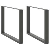 Крака за трапезна маса, U-образни, 2 бр., антрацит, 100x(72-73) см, стомана