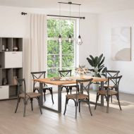 Крака за трапезна маса, U-образни, 2 бр., антрацит, 100x(72-73) см, стомана