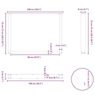 Крака за трапезна маса, U-образни, 2 бр., антрацит, 100x(72-73) см, стомана