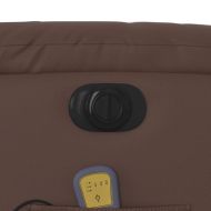 Електрически масажен реклайнер стол, кафяв, изкуствена кожа