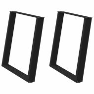 Крака за трапезарна маса, U-образни, 2 бр., черни, 70 x (72-73) см, стомана