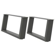 Крака за масичка за кафе, U-образни, 2 бр., антрацит, 60x(30-31) см, стомана