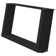 Крака за масичка за кафе, U-образни, 2 бр., черни, 70 x (30-31) см, стомана