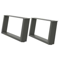 Крака за масичка за кафе, U-образни, 2 бр., антрацит, 70x(30-31) см, стомана