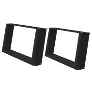 Крака за масичка за кафе, U-образни, 2 бр., черни, 60 x (30-31) см, стомана