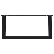 Крака за масичка за кафе, U-образни, 2 бр., черни, 60 x (30-31) см, стомана