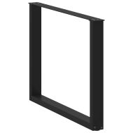 Крака за трапезна маса, U-образни, 3 бр., черни, 100 x (72-73) см, стомана