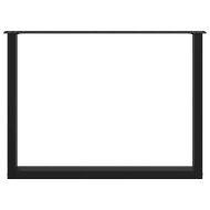 Крака за трапезна маса, U-образни, 3 бр., черни, 100 x (72-73) см, стомана