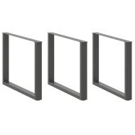 Крака за трапезна маса, U-образни, 3 бр., антрацит, 100x(72-73) см, стомана