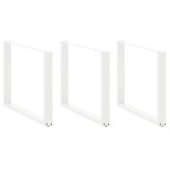 Крака за трапезна маса, U-образни, 3 бр., бели, 100 x (72-73) см, стомана