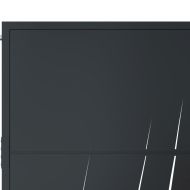 Градинска порта, антрацит, 100x175 см, дизайн с трева от стомана