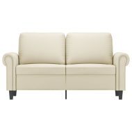 2-местен диван, кремава, 120 см, изкуствена кожа