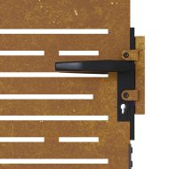 Градинска порта 85x150 см, кортенова стомана, квадратен дизайн