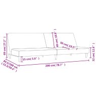 2-местно разтегателно канапе, тъмносиво, текстил