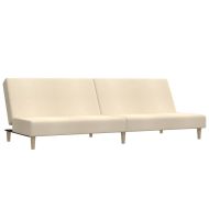 2-местно разтегателно канапе, кремаво, текстил