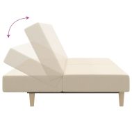 2-местно разтегателно канапе, кремаво, текстил