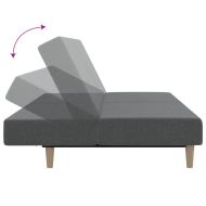 2-местно разтегателно канапе, светлосиво, текстил