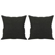 Комплект дивани 3 части с възглавници черен текстил