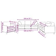 Комплект дивани 3 части с възглавници черен текстил