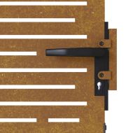 Градинска порта 85x175 см, кортенова стомана, квадратен дизайн