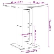 Бистро маса, опушен дъб, 60x60x75 см, инженерно дърво