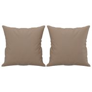 Комплект дивани 3 части с възглавници капучино изкуствена кожа