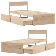 Рамка за легло без матрак, 90x200 см, масивна чамова дървесина