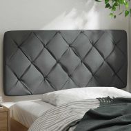 Мека табла за легло, тъмносива, 100 см, плат