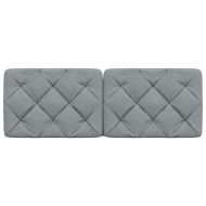 Мека табла за легло, светлосива, 140 см, плат