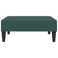 2-местно разтегателно канапе с табуретка, тъмнозелено, кадифе