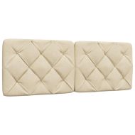 Мека табла за легло, кремава, 120 см, плат