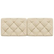 Мека табла за легло, кремава, 120 см, плат