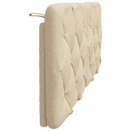 Мека табла за легло, кремава, 120 см, плат