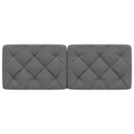 Мека табла за легло, тъмносива, 140 см, плат