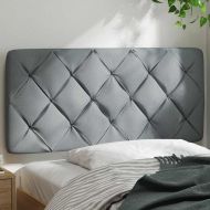 Мека табла за легло, светлосива, 100 см, плат