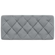 Мека табла за легло, светлосива, 100 см, плат