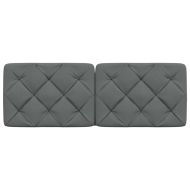 Мека табла за легло, тъмносива, 120 см, плат