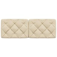 Мека табла за легло, кремава, 140 см, плат