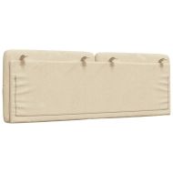 Мека табла за легло, кремава, 140 см, плат