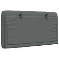 Мека табла за легло, тъмносива, 80 см, плат