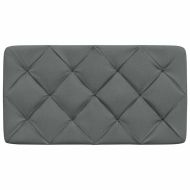 Мека табла за легло, тъмносива, 90 см, плат