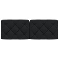 Мека табла за легло, черна, 120 см, плат