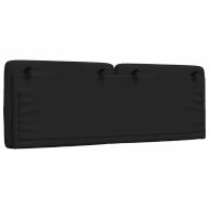 Мека табла за легло, черна, 120 см, плат