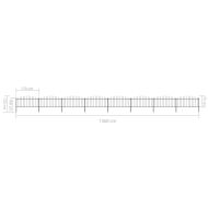 Градинска ограда с връх тип копие, стомана, 1426x75 см, черна