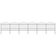 Градинска ограда с връх тип „копие“, стомана, 1070x175 см, черна