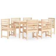 Градински трапезен комплект от 7 части, бор масив