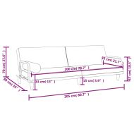 Разтегателен диван с подлакътници, таупе, плат